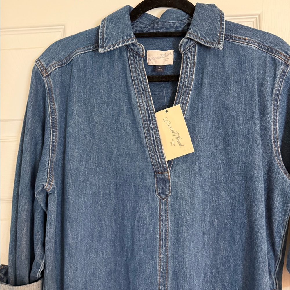 Universal Thread Blue Denim Dress Jacket - Picture 3 of 8